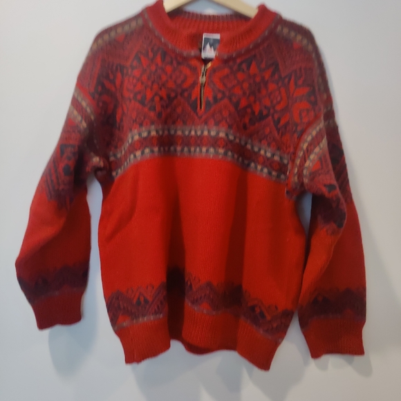 Dale of Norway Men's Red Wood Hand Knit Nordic Sweater - Picture 9 of 9